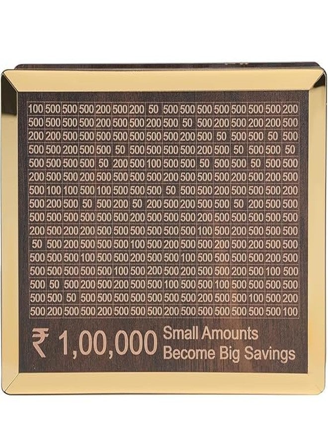 LIVELLO Wooden Piggy Bank for Kids and Adults | Handcrafted Coin Savings Box with Carved Design | Mini Wooden Money Bank for Coins and Cash | Smart Money Saver, Donation Box & More (Size 7x5x3 Inch) - Image 1